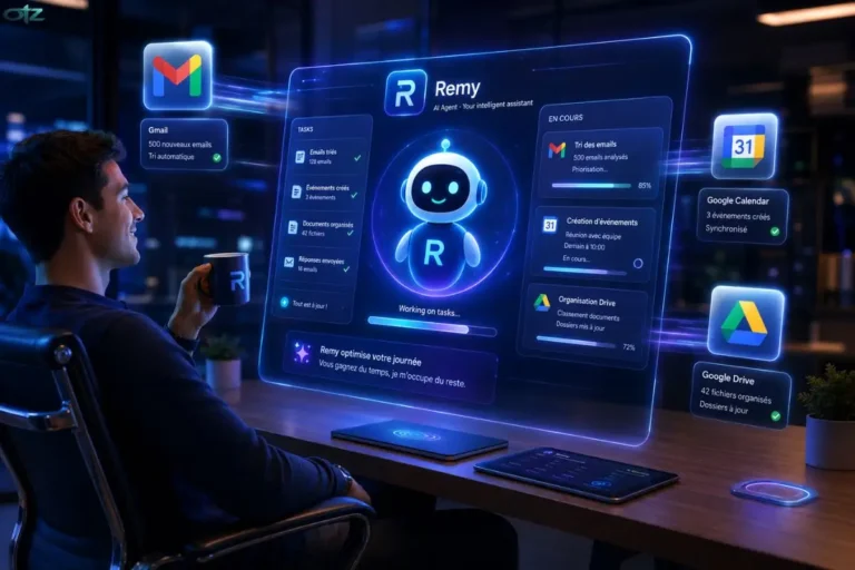 Agent IA Remy Google interface automatisation emails calendrier drive productivité