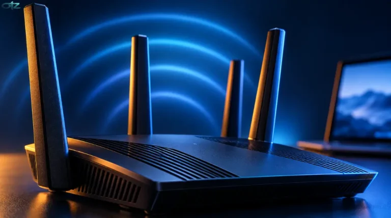 Routeur Wi-Fi avec antennes en gros plan